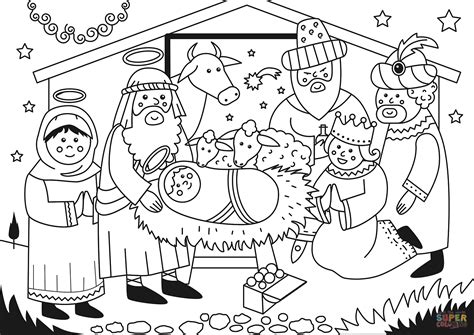 adoration   magi coloring page  printable coloring pages