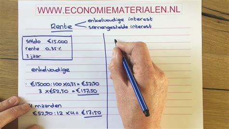 het berekenen van enkelvoudigesamengestelde rente economiematerialen youtube
