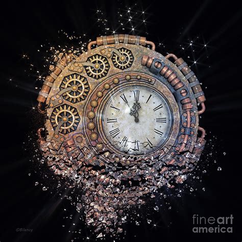 time steampunk clock  mixed media  bilancy art fine art