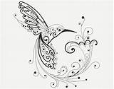 Hummingbird Quilling Embroidery sketch template