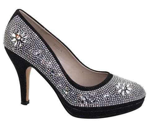 womens platforms high heels wedding bridal evening diamante ladies party shoes ebay