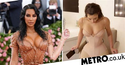 Kim Kardashian Wore Mr Pearl Corset Under Mugler Dress For Met Gala