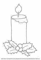 Candle Coloring Christmas Colouring sketch template