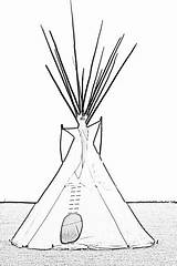Teepee Coloring Pages Template Templates sketch template