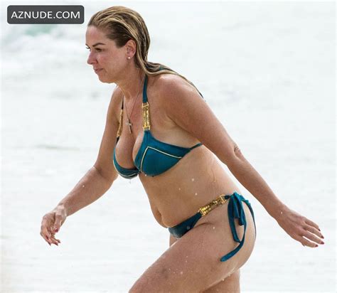 Claire Sweeney Dons Her Teal And Gold Bikini Out In The Caribbean