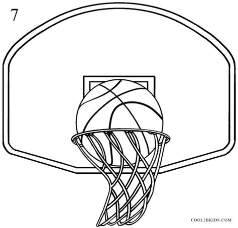 draw  basketball hoop step  step pictures coolbkids