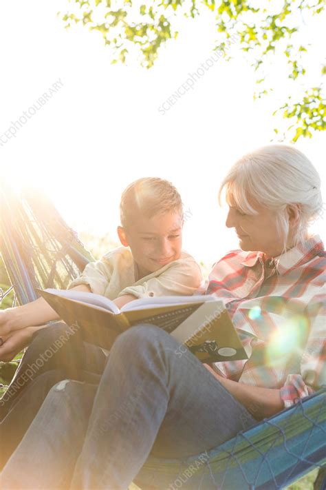Grandmother Reading To Grandson Stock Image F015 4021 Science