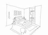 Coloring Bedroom Room Pages Architecture Buildings Drawing Printable Kb Designlooter Interior sketch template