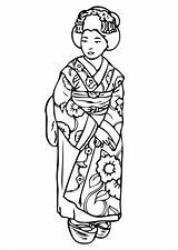 Geisha Coloring Pages sketch template
