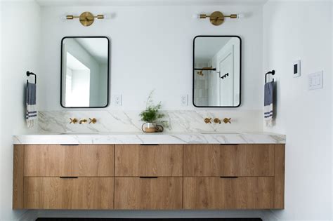wood bathroom vanities  warm   space semistories
