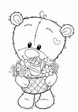 Teddy Coloring Bear Pages раскраски Print Cuties Cute из категории все Bojanke Kids sketch template