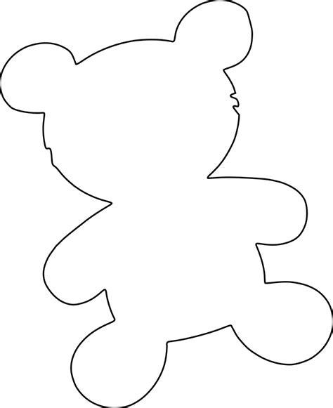 print  printable coloring pages  blank teddy bear