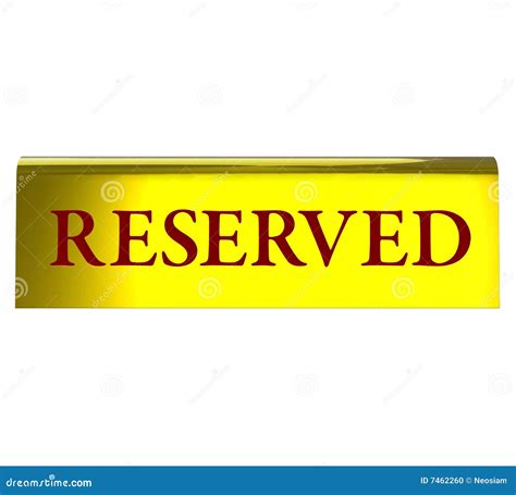 reserved sign stock photo image
