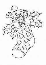 Natale Colorare Disegno Calza Stocking Kerstsok Weihnachtsstrumpf Semplici Natalizie Malvorlage Decorazioni Ausmalbilder Buon sketch template