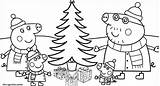 Peppa Noel Famille Sapin Autour sketch template