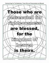 Beatitudes Persecuted Blessed Sundayschoolzone Bible Sunday Sheets sketch template