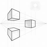 Perspective Drawing Cube Vector Sketch Point Two 3d Building Basic Drawings Points Cubes Vanishing Architecture Sketching Background sketch template