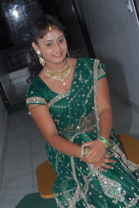 Telugu Actress Amrutha Valli Exclusive Green Saree Pics