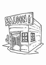 Saloon Ausmalbilder Ausmalen Cowboy Planwagen sketch template