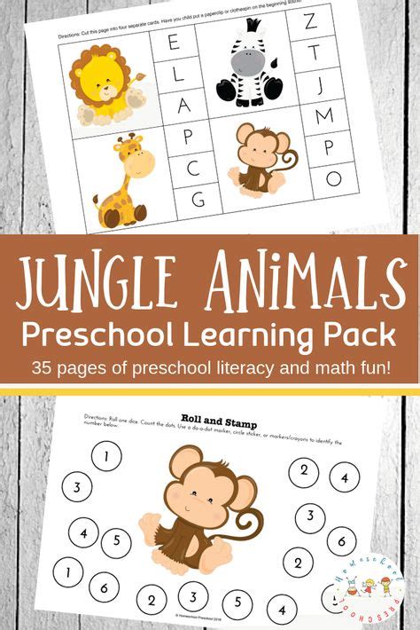 teach preschool   jungle animal printables   preschool