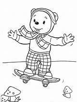 Coloring Bear Rupert Pages Skateboarding Tocolor Color Kids sketch template