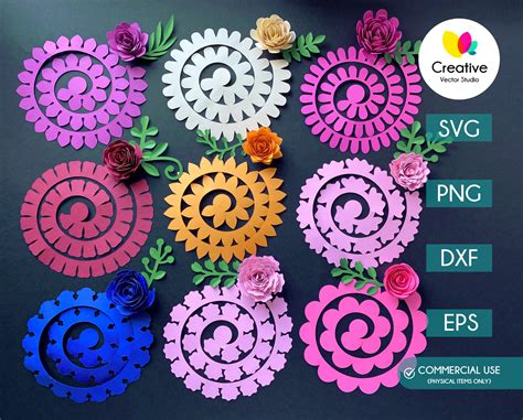 rolled paper flower templates