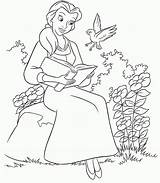 Coloring Belle Pages Princess Disney Print sketch template