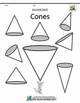Cone Shape Shapes Cones Clipart 3d Printable Paper Math Cliparts Color Cubes Pyramid Salamanders Triangular Kids Clip Spheres Clipground Cuboids sketch template