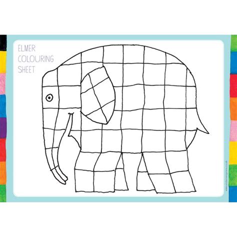 elmer colouring sheet coloring sheets elmer elmer  elephants