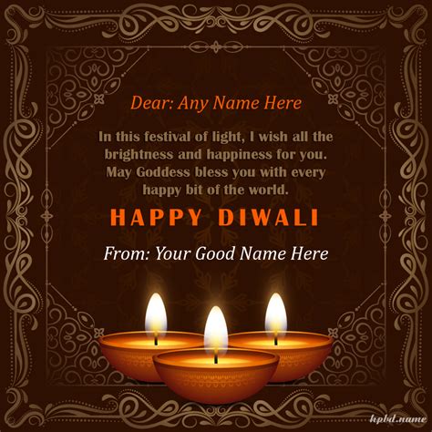 customize   diwali greeting card