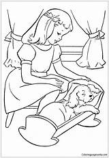 Puppy Pages Coloring Sleep Putting Girl Pup Online Color Printable Coloringpagesonly sketch template