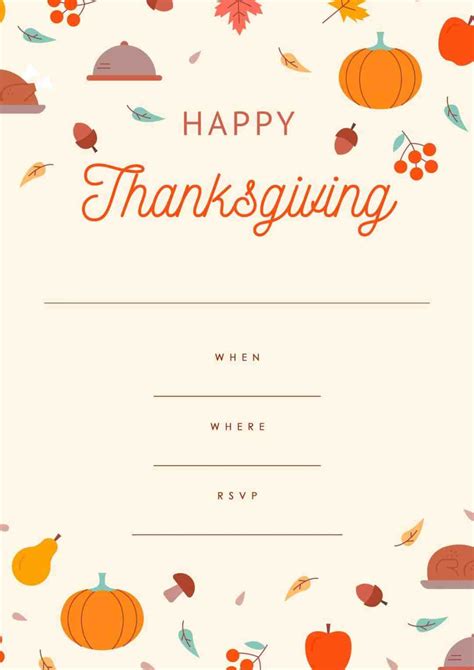thanksgiving invitations printables  themes