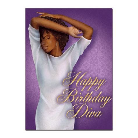 diva african american birthday card  inches high gloss