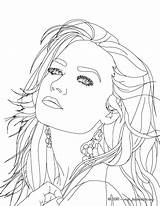 Coloring Pages Ariana People Famous Grande Demi Lovato Singers Printable Hard Adults Print Colouring Drawing Face Painting Sheets Adult Distressed sketch template