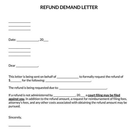 refund request letter sample templates