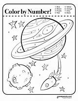 Space Worksheets Number Color Worksheet Coloring Outer Printable Kids Preschool Kindergarten Activities Sheets Numbers Solar Planets Pages Math Science Themed sketch template
