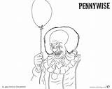 Pennywise Coloring Pages 1990 Printable Kids Print sketch template