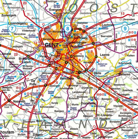 koop landkaart belgie falk  met plaatsnamenregister voordelig