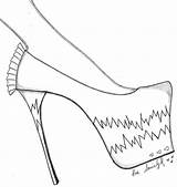 Template Drawing Stiletto Cinderella High Shoe Slipper Heel Glass Easy Heels Templates Slippers Shoes Getdrawings Paper Pink Illustration sketch template