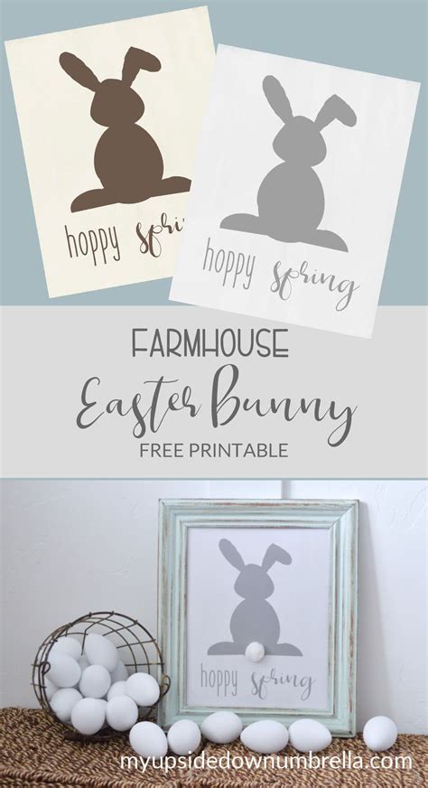 farmhouse easter bunny  printable  printable crafts easter