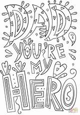 Dad Hero Coloring Doodle Pages Father Superhero Printable Fathers Supercoloring Template Medium sketch template