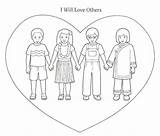 Coloring Clipart Lds Others Neighbor Pages Lesson Loving Will Choose Kids Another Nursery Matthew Colouring Heart Children Yourself God Enemies sketch template