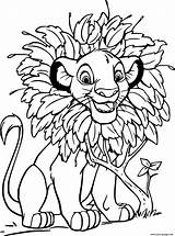 Coloring Mane Simba Leaves Using His Pages Printable sketch template