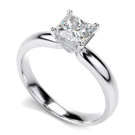 white gold diamond princess cut solitaire engagement ring  ct   pughsdiamondscom