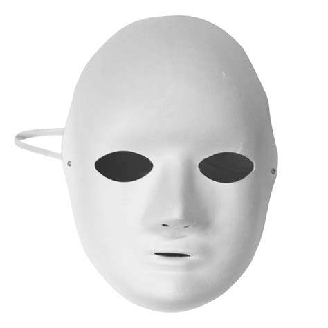 maska karnawalowa biala papierowa pelna  gumka  cm