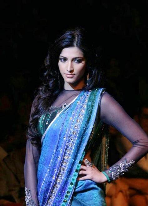 Shruti Hassan In Blue Toned Silk Sari Xb Hot Celebrities
