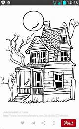 Halloween Assombrada Coloring Mal Pages Printable Clipart sketch template
