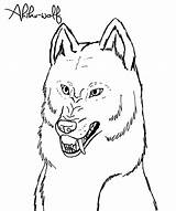 Growling Lineart sketch template