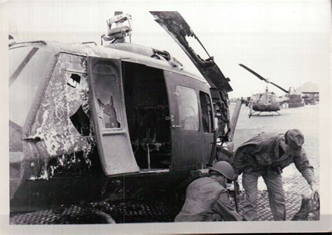 mortar strike near slick clean up vietnam war photos