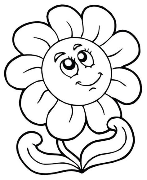 simple flower printable coloring pages  flower site